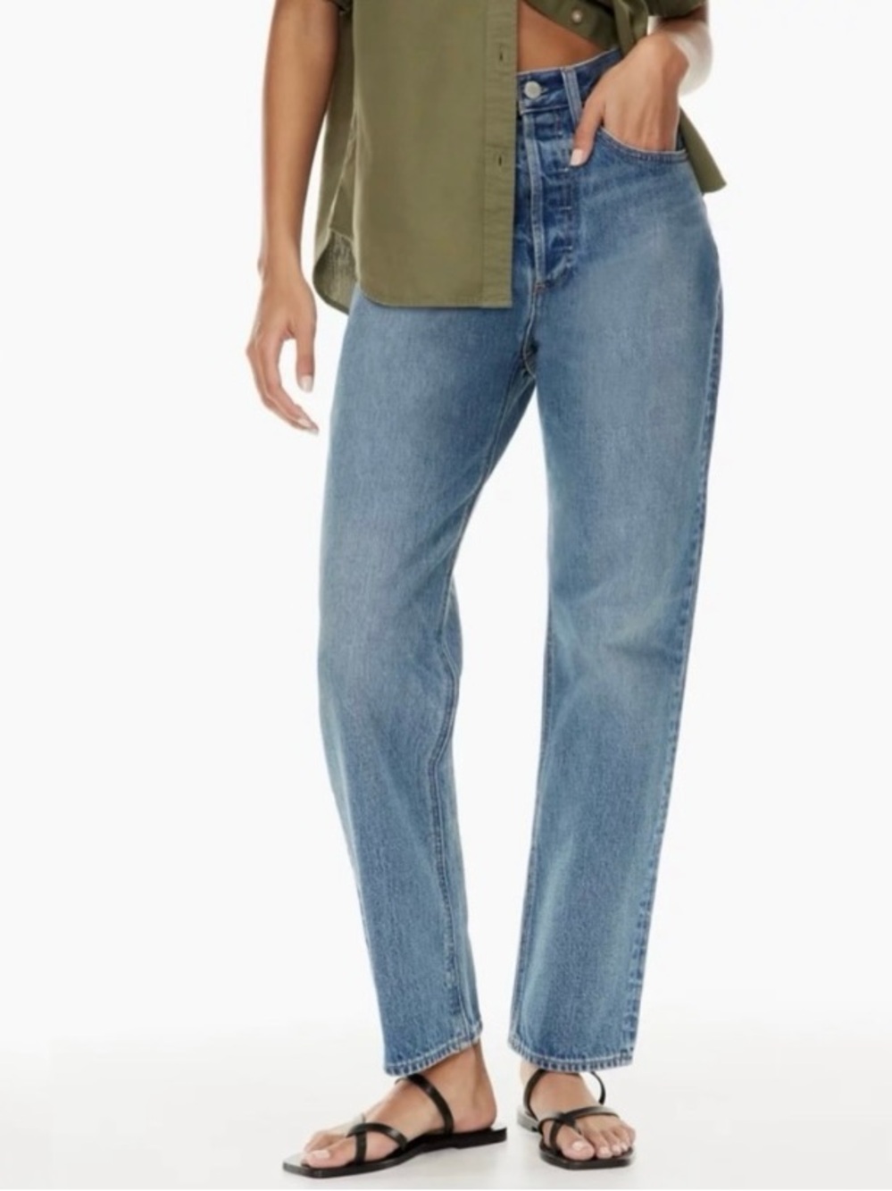 Aritzia Denim Forum The Joni High-Rise Loose Wide Leg Jeans Dark Wash Size 25